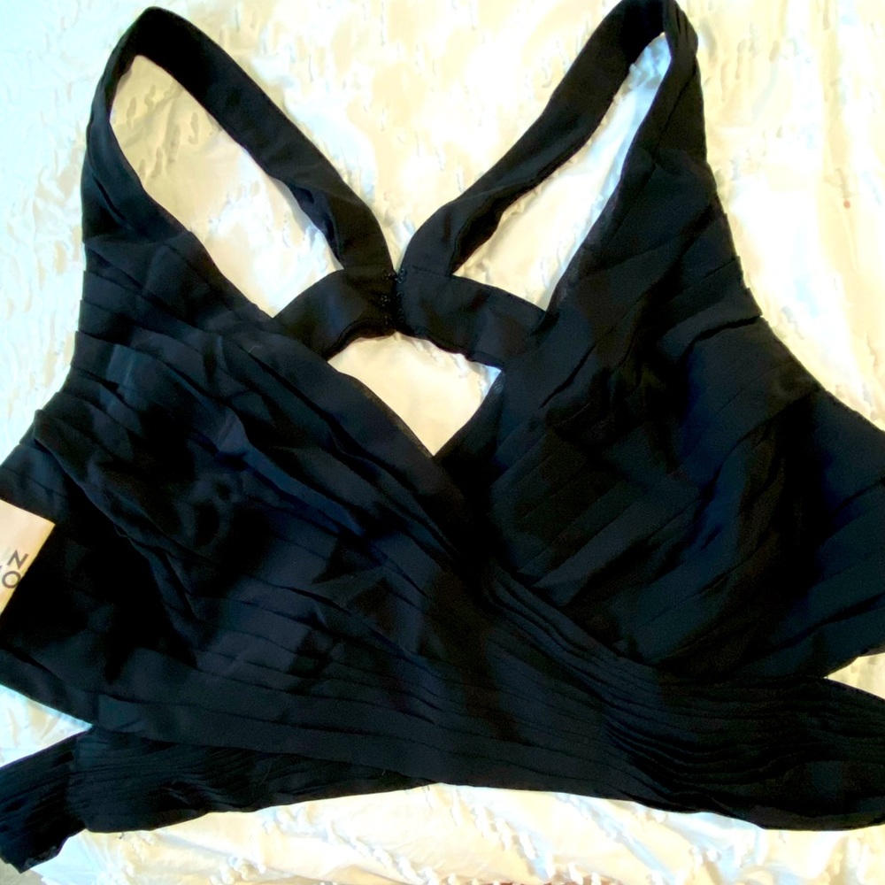 Fame & partners two piece formal gown black size 16 new with tags